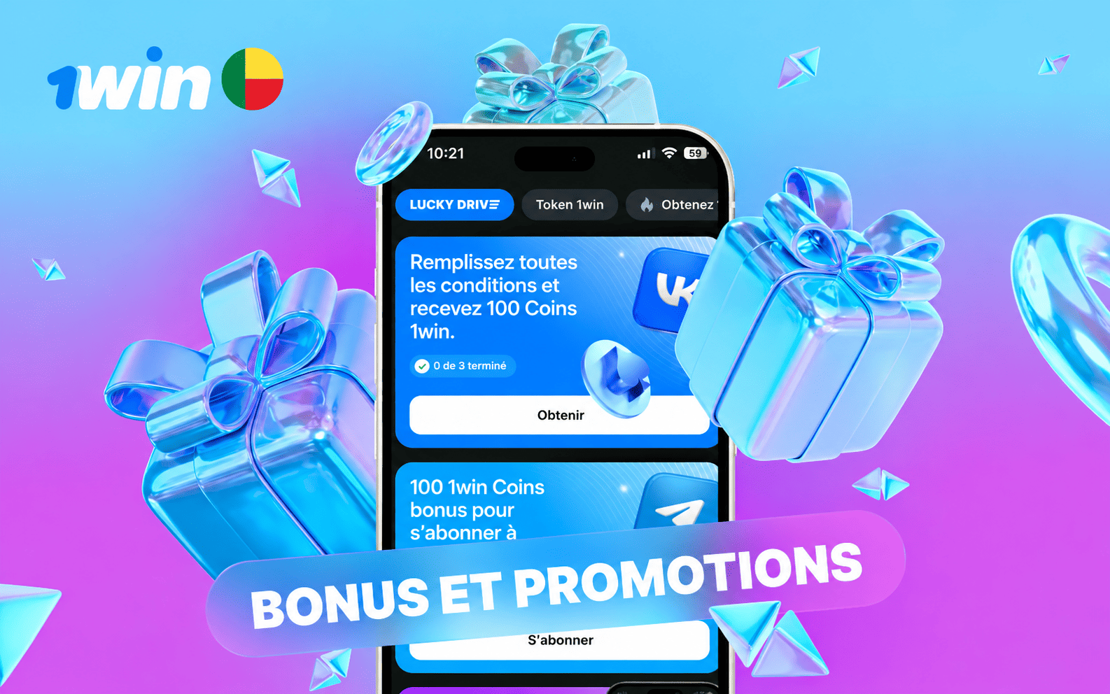 Bonus casino 1win Bénin, pack 500% et bonus code en 2026